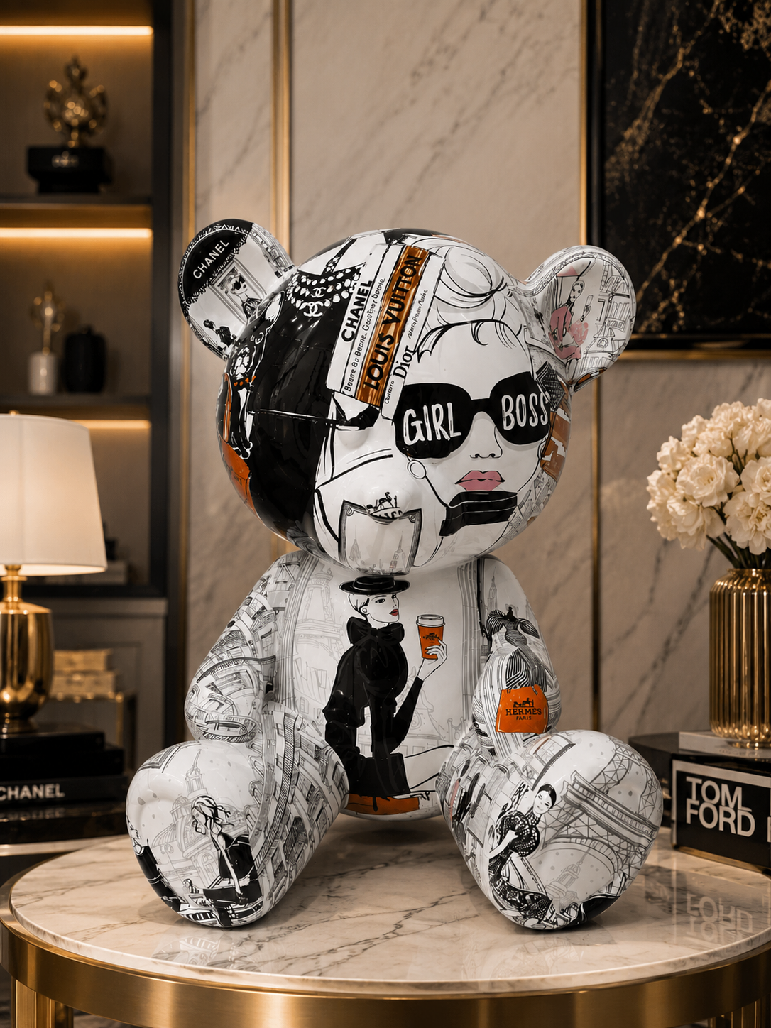 ARTNAOR - 40cm Fashion Brands Collage, Teddy Bear