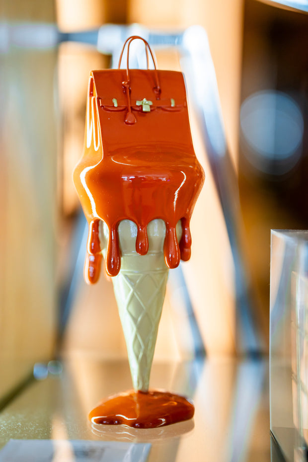 JULIE JALER- Melted Bag on Ice Cream, Orange