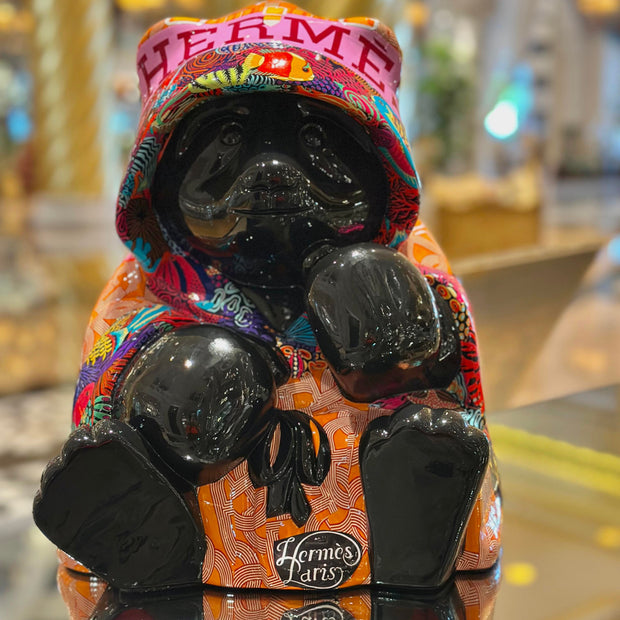 ARTNAOR - 40cm H Tribute Caped Bear - Pink/Orange