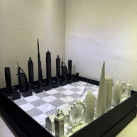 SKYLINE CITY CHESS - Acrylic Dubai VS London Edition - Marble Board