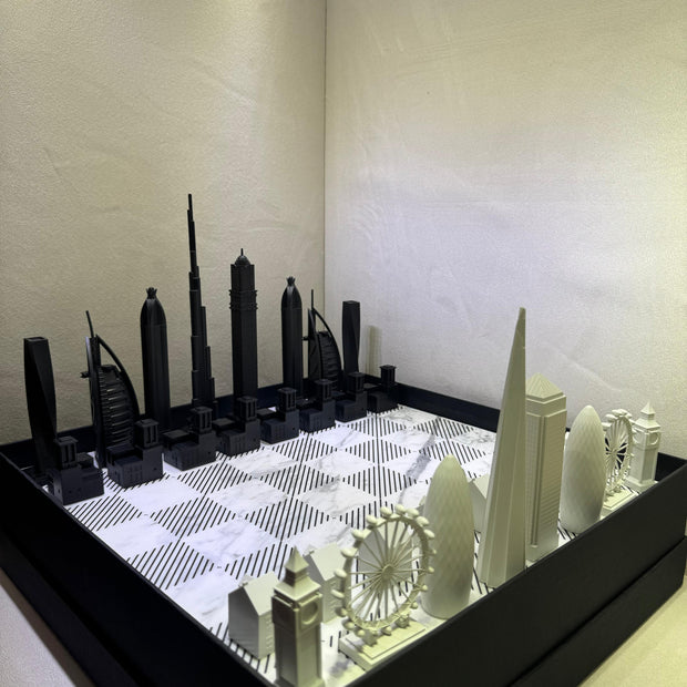 CITY CHESS - Acrylic Dubai VS London Edition - Marble Board