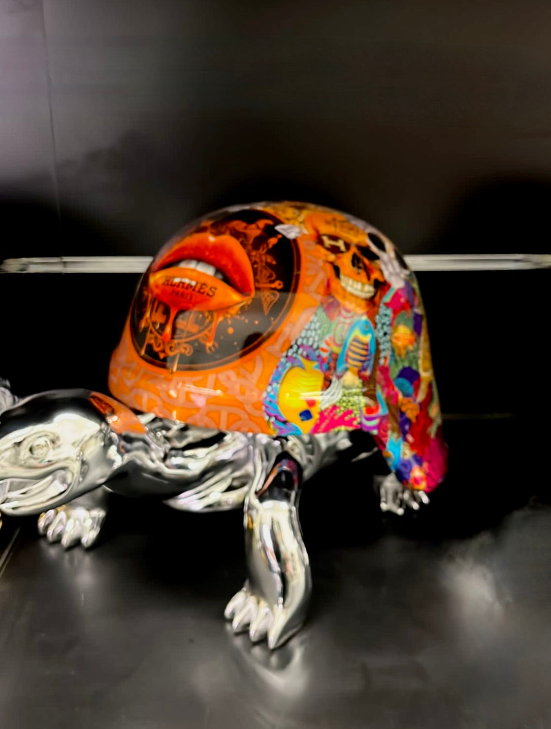 ARTNAOR - 40cm Collage H Tribute, Chromed Turtle