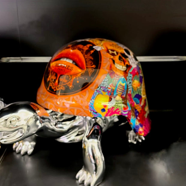 ARTNAOR - 40cm Collage H Tribute, Chromed Turtle
