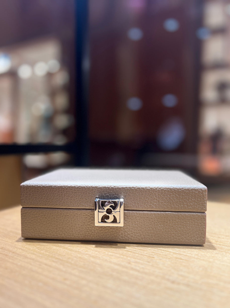 HECTOR SAXE Card Box - BEIGE Buffalo Leather