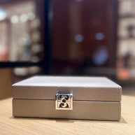 HECTOR SAXE Card Box - BEIGE Buffalo Leather