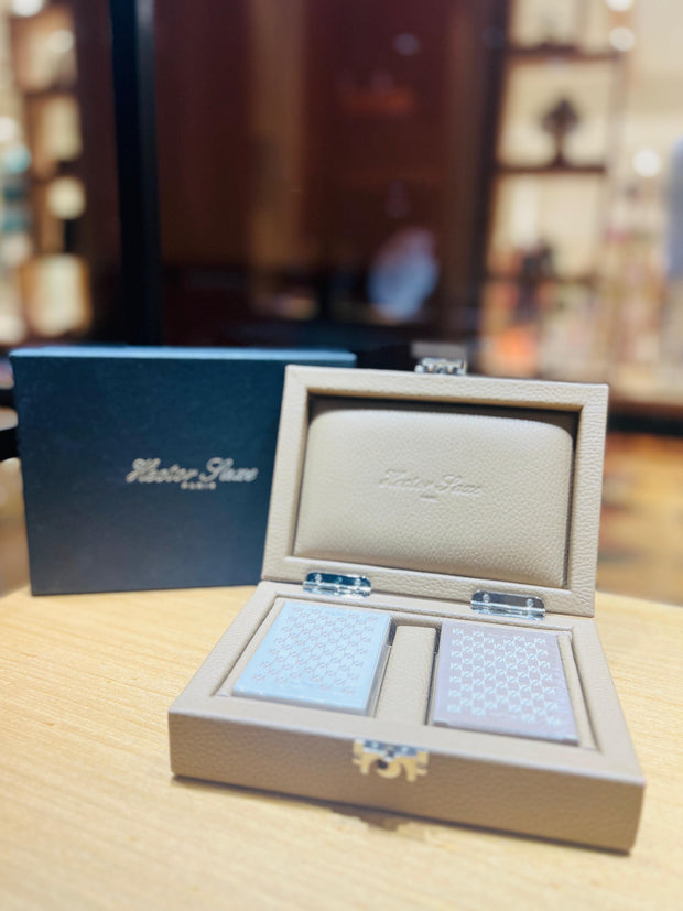HECTOR SAXE Card Box - BEIGE Buffalo Leather