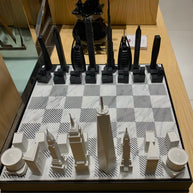 SKYLINE CITY CHESS - Acrylic New York VS Dubai Edition - Marble Board