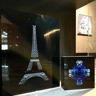 WINNIE DENKER - Diamond Eiffel Tower, Blue Light Box