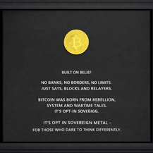 TINA S - Built on belief, Bitcoin