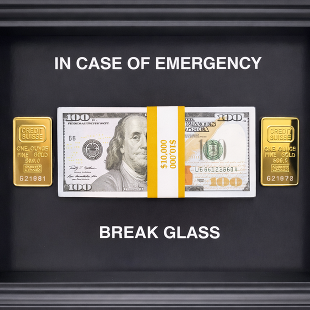 SASHIRY - In case of emergency, Break Glass for Gold & Dollars