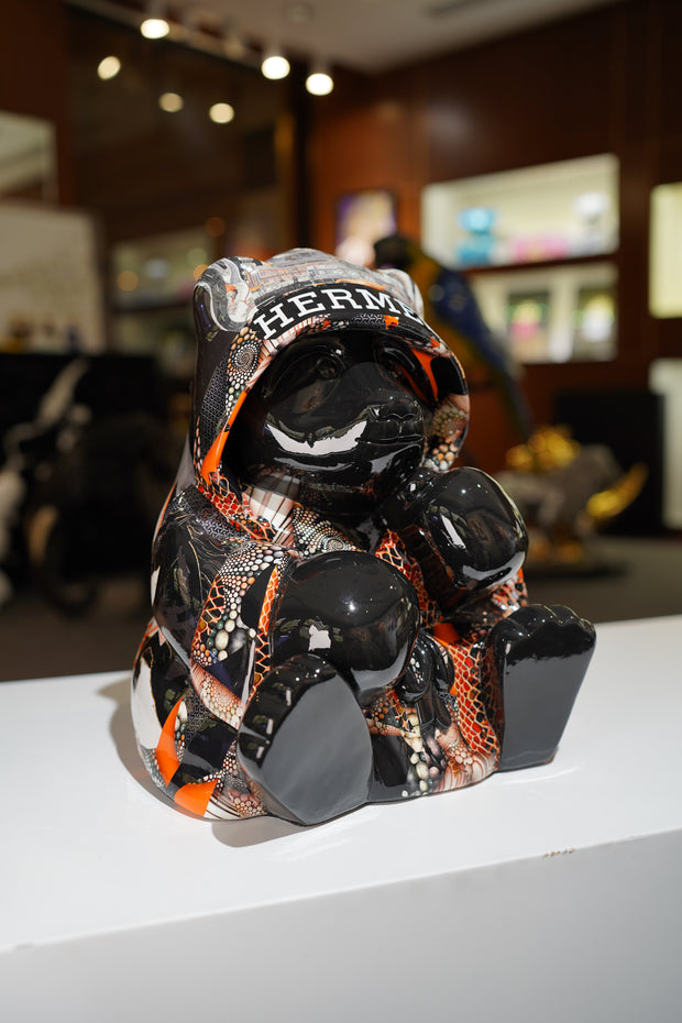 NAOR - 40cm H Tribute Caped Bear - Orange