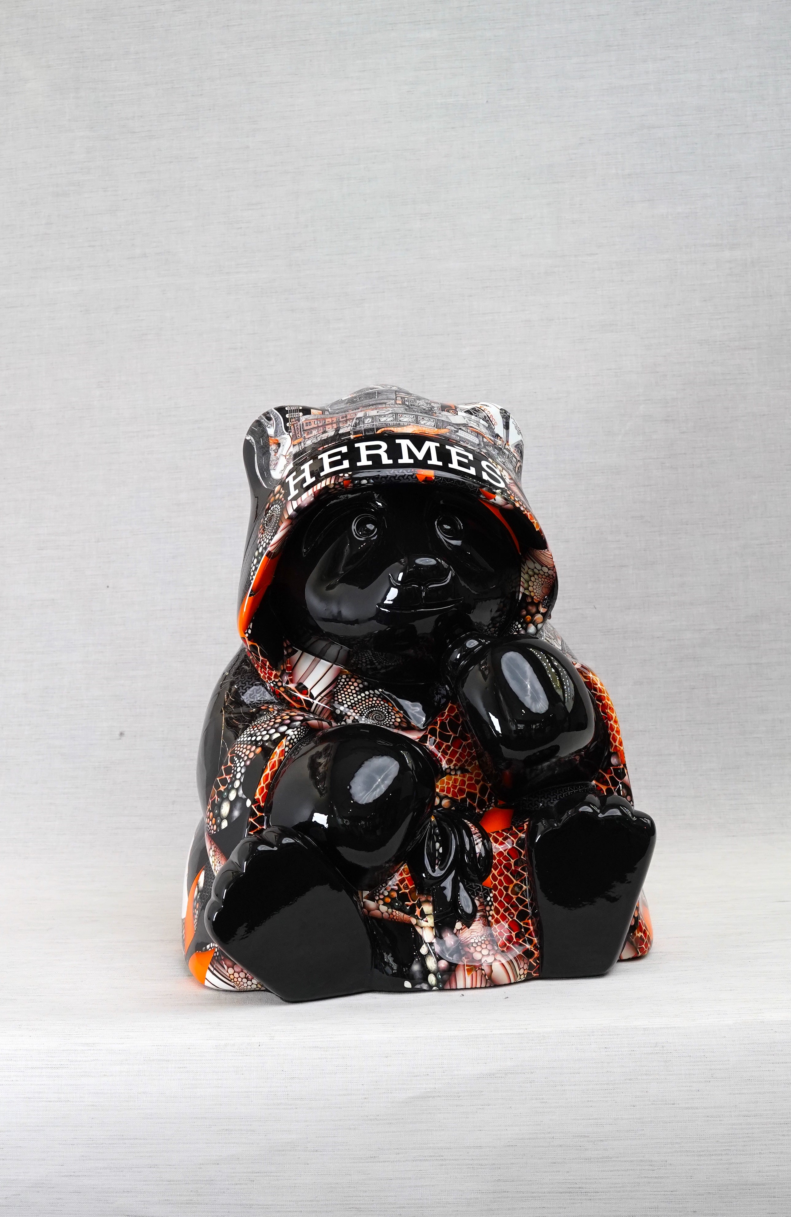 NAOR - 40cm H Tribute Caped Bear - Orange