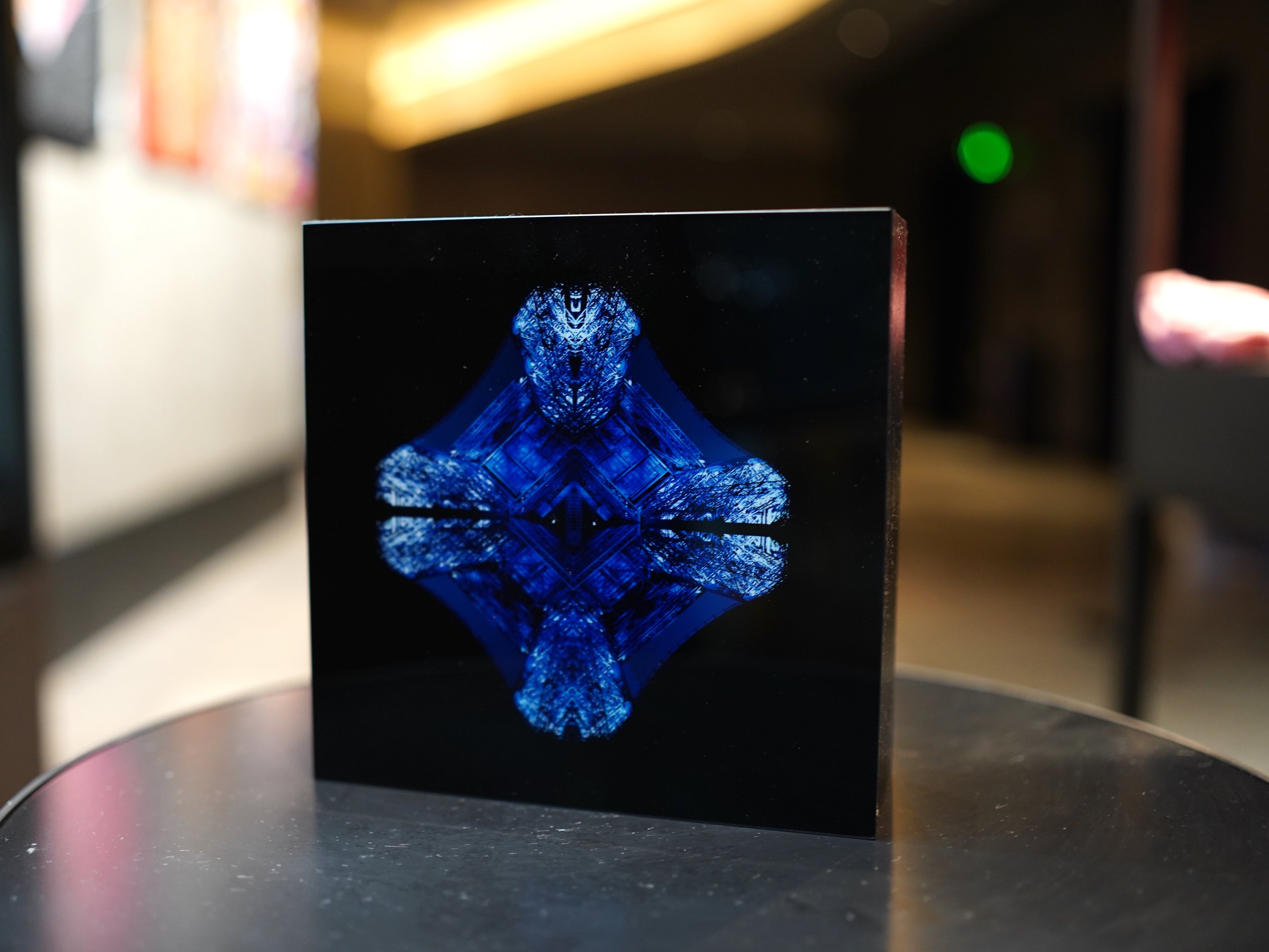WINNIE DENKER - Diamond Eiffel Tower, Blue Light Box