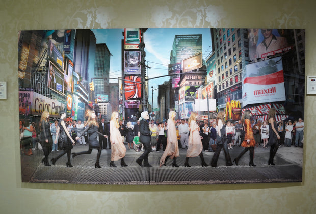 SIMON P - Karl Lagerfeld in Times Square, Editorial for Harper’s Bazaar 2006 NYC