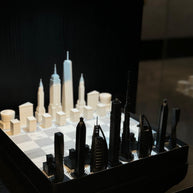 SKYLINE CITY CHESS - Acrylic New York VS Dubai Edition - Marble Board