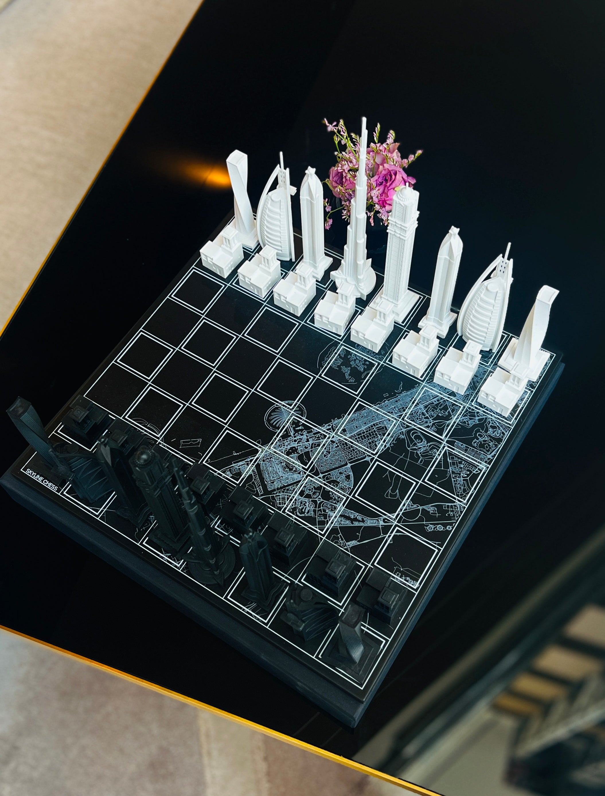 CITY CHESS - Acrylic Dubai Edition - Wooden Board