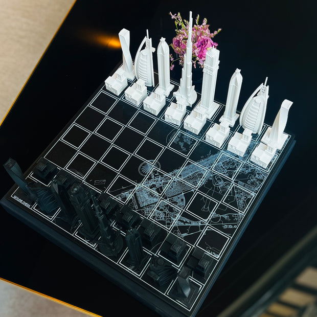 CITY CHESS - Acrylic Dubai Edition - Wooden Board
