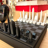 SKYLINE CITY CHESS - Acrylic London VS Dubai Edition - Wooden Board