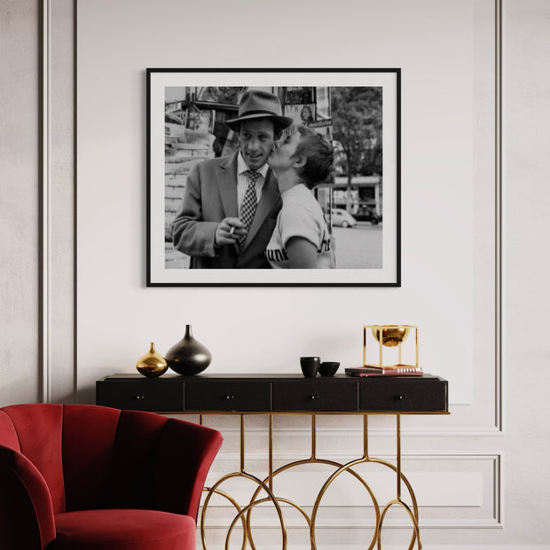 RAYMOND C. - "Le Baiser" Jean Paul Belmondo & Jean Seberg, Champs Elysées Paris 1959