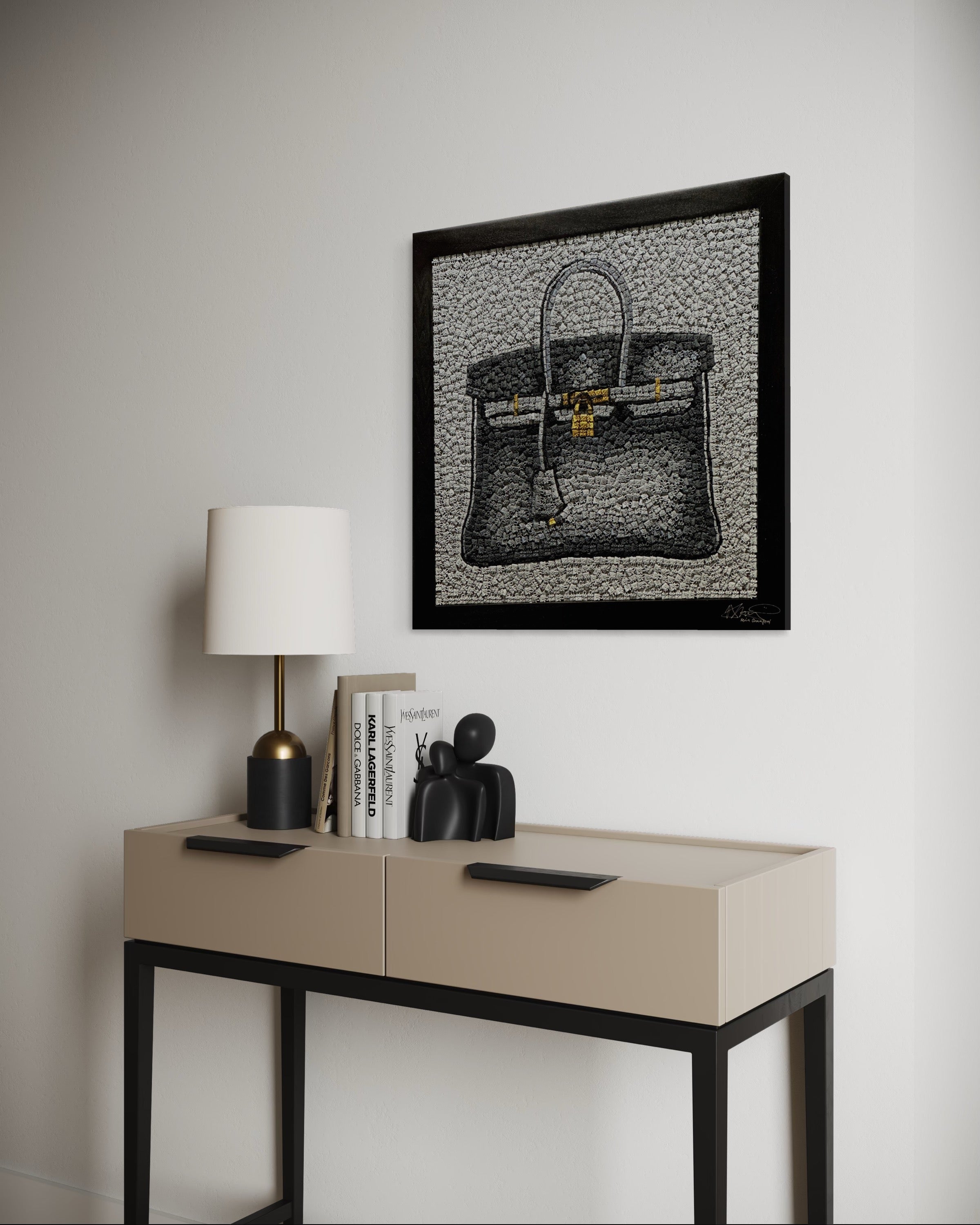 KEVIN CHAMPENY - H Tribute Mosaic, Grey
