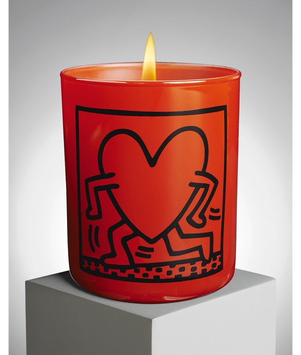 LIGNE BLANCHE - Keith Haring Red Running Heart Candle