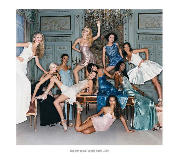 MICHEL COMPTE - The Queens, Supermodels in Versace, Vogue Italy