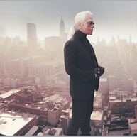 SIMON P - Portrait of Karl Lagerfeld, The Starrett Lehigh Building offices 2006 NYC