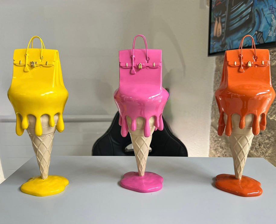JULIE JALER- Melted Bag on Ice Cream, Orange