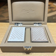 HECTOR SAXE Card Box - BEIGE Buffalo Leather