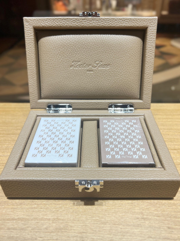 HECTOR SAXE Card Box - BEIGE Buffalo Leather