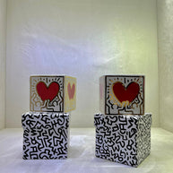 LIGNE BLANCHE - Keith Haring Square Running Heart Candle