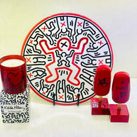 LIGNE BLANCHE - Keith Haring Red Running Heart Candle